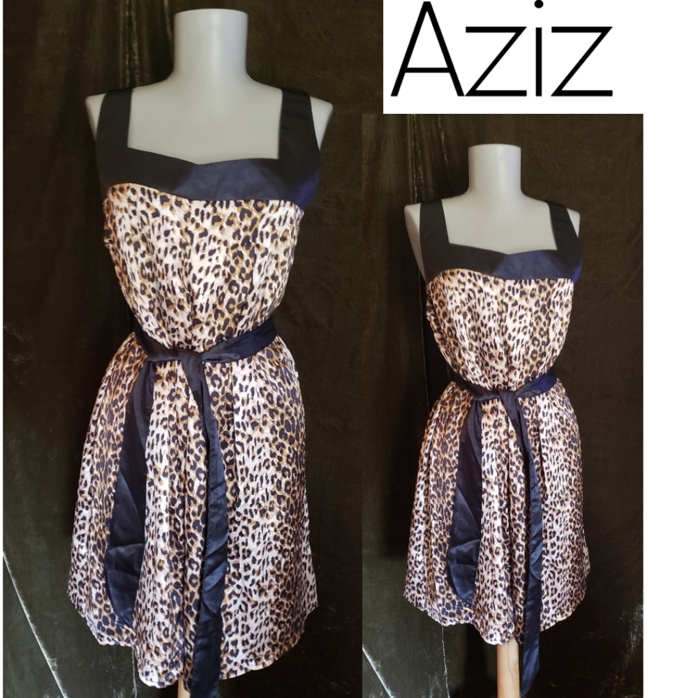 Aziz animal print satiny dress. Med & Lrg